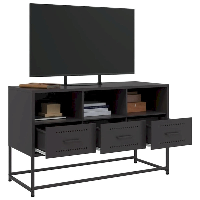 vidaXL TV Stand Entertainment Center Media Unit Living Room Furniture Steel - 15.4 x 39.6 x 23.8