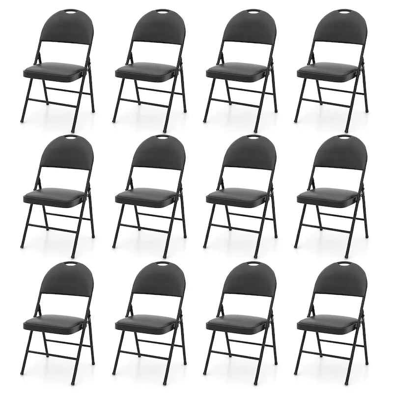 Costway 2/4/8/10/12 PCS Folding Padded Party Chairs with Metal Frame