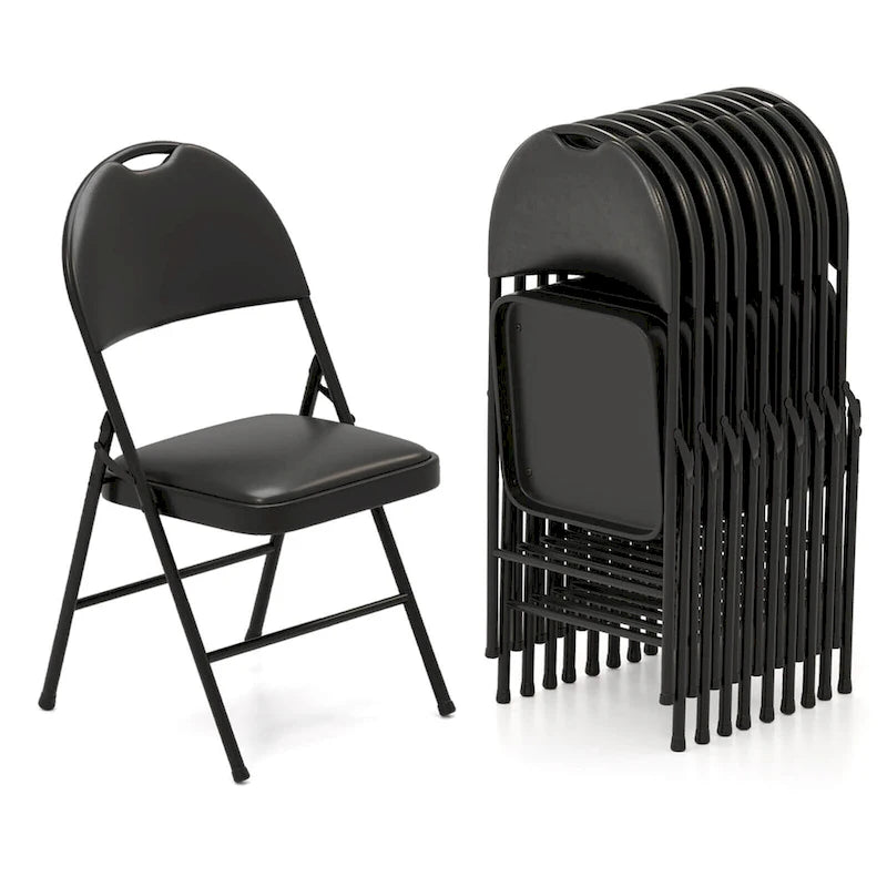 Costway 2/4/8/10/12 PCS Folding Padded Party Chairs with Metal Frame