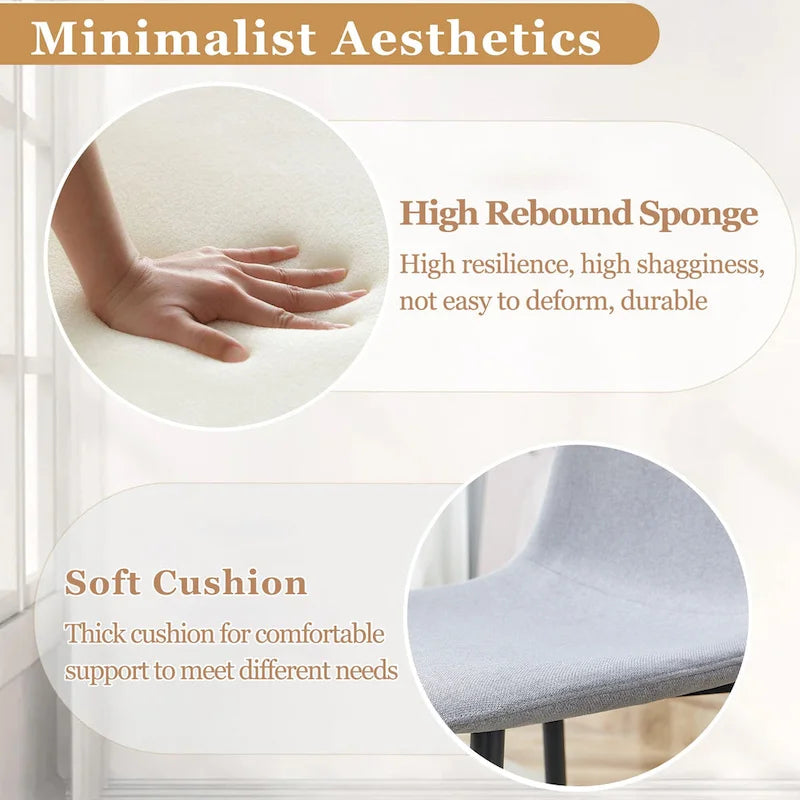 5 Piece Dining Room Set Kitchen Table Set with Square O-Shaped Legs, 4 Upholstered Dining Chairs for 4 People