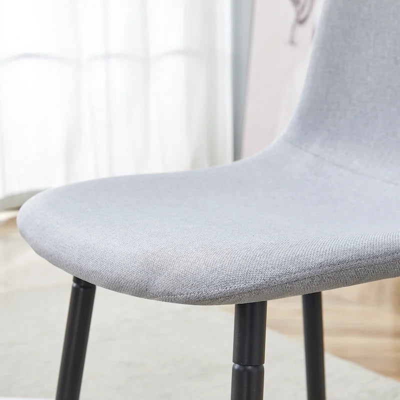 5 Piece Dining Room Set Kitchen Table Set with Square O-Shaped Legs, 4 Upholstered Dining Chairs for 4 People