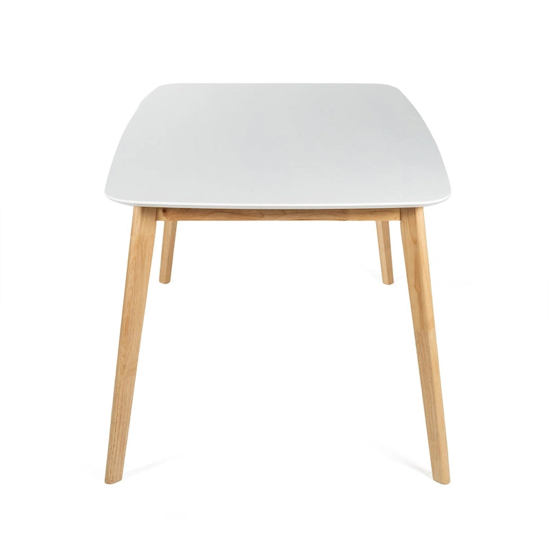 5 Piece Dining Set Wood Kitchen Set with Rectangular Dining Table and 4 Upholstered Chairs for Home Apartment