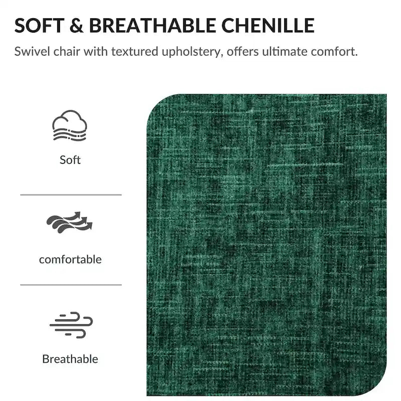 Chenille Swivel Accent Chair with 360 Rotation and Wood Base