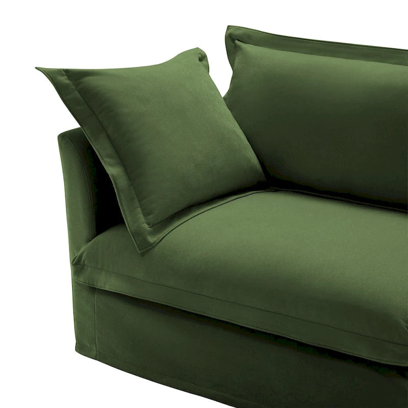 73.2 Chenille Modular 3-Seat Sofa with Removable Washable Covers And Multiple Pillows