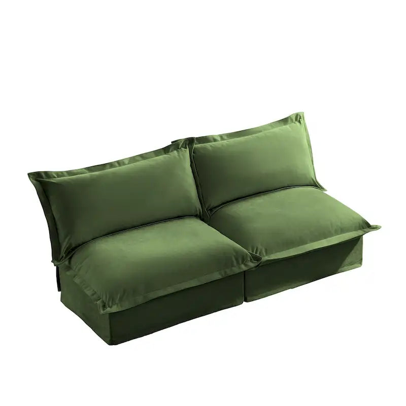 73.2 Chenille Modular 3-Seat Sofa with Removable Washable Covers And Multiple Pillows