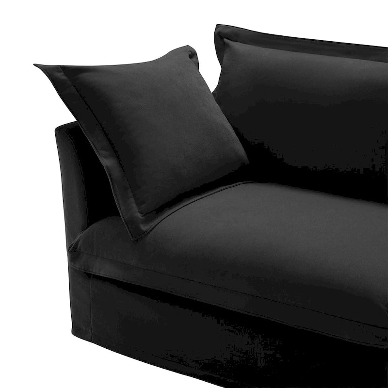 73.2 Chenille Modular 3-Seat Sofa with Removable Washable Covers And Multiple Pillows