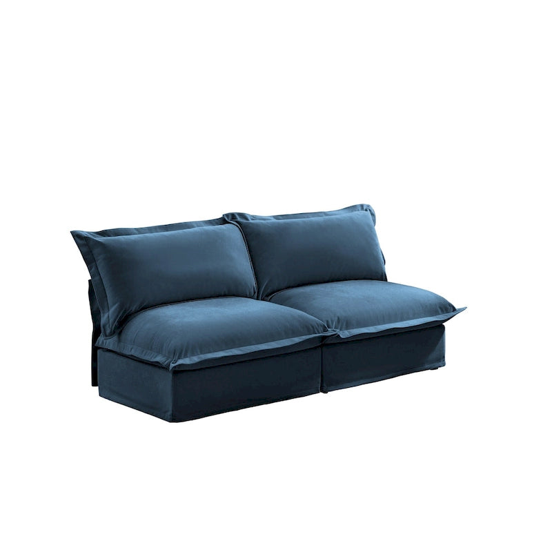 73.2 Chenille Modular 3-Seat Sofa with Removable Washable Covers And Multiple Pillows