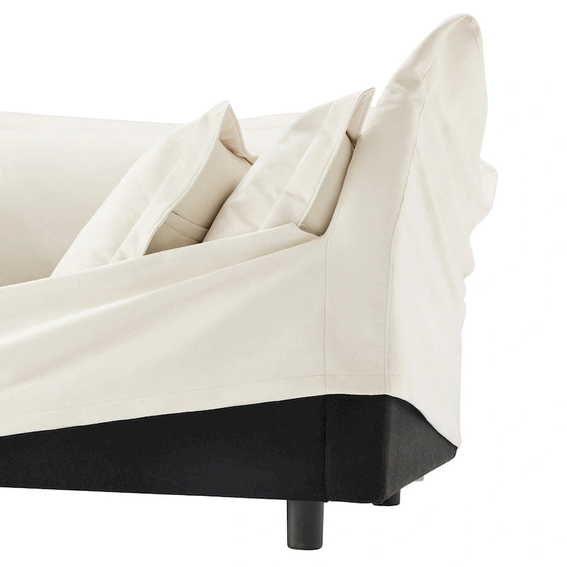 73.2 Chenille Modular 3-Seat Sofa with Removable Washable Covers And Multiple Pillows