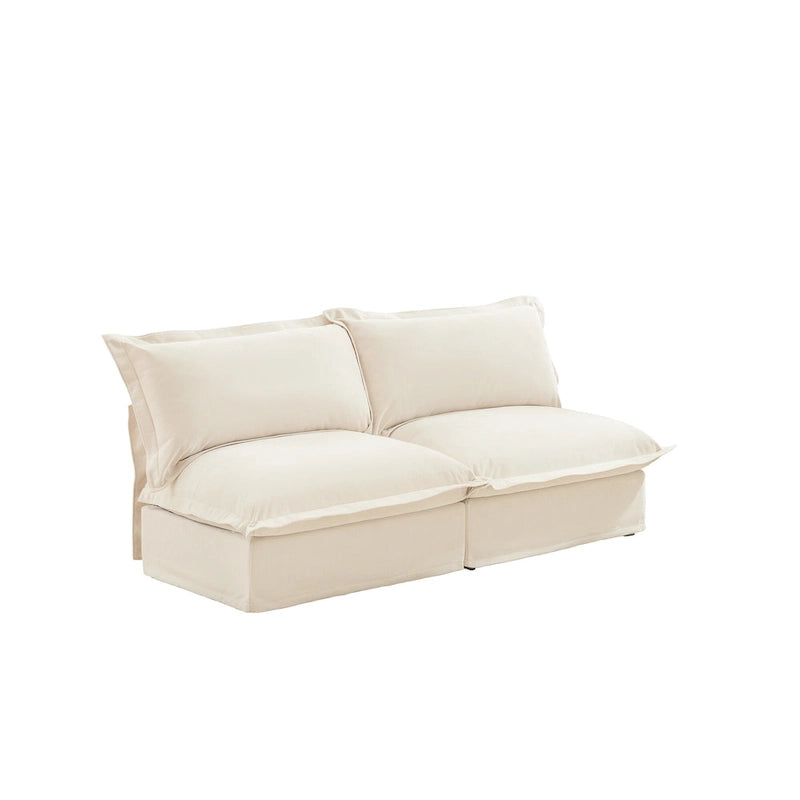 73.2 Chenille Modular 3-Seat Sofa with Removable Washable Covers And Multiple Pillows