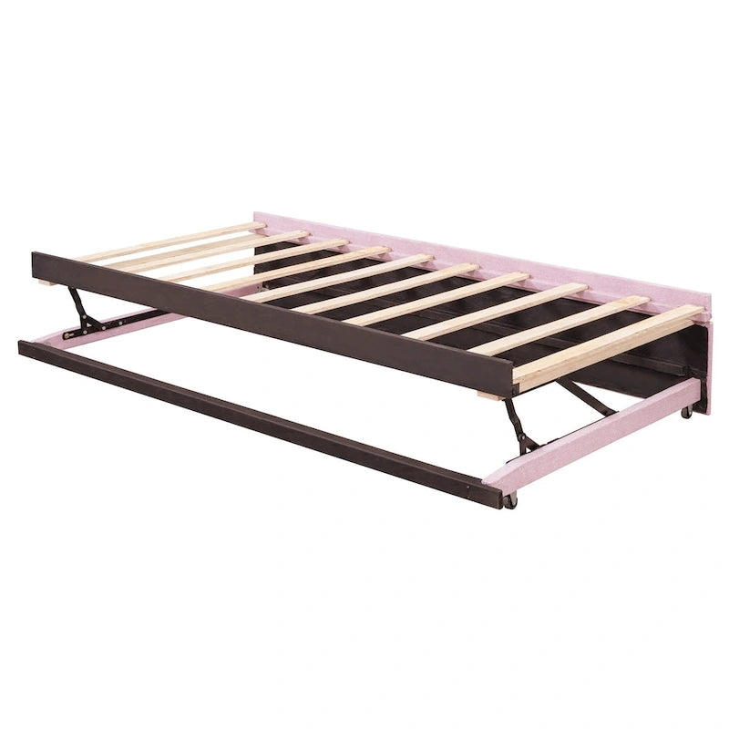 Twin Size Upholstered Daybed with Pop Up Trundle