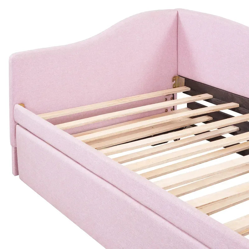 Twin Size Upholstered Daybed with Pop Up Trundle