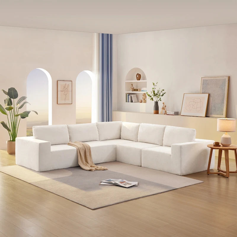 147 Modular Sectional Sofa,L Shaped Wide Seat Couch,Free Combination