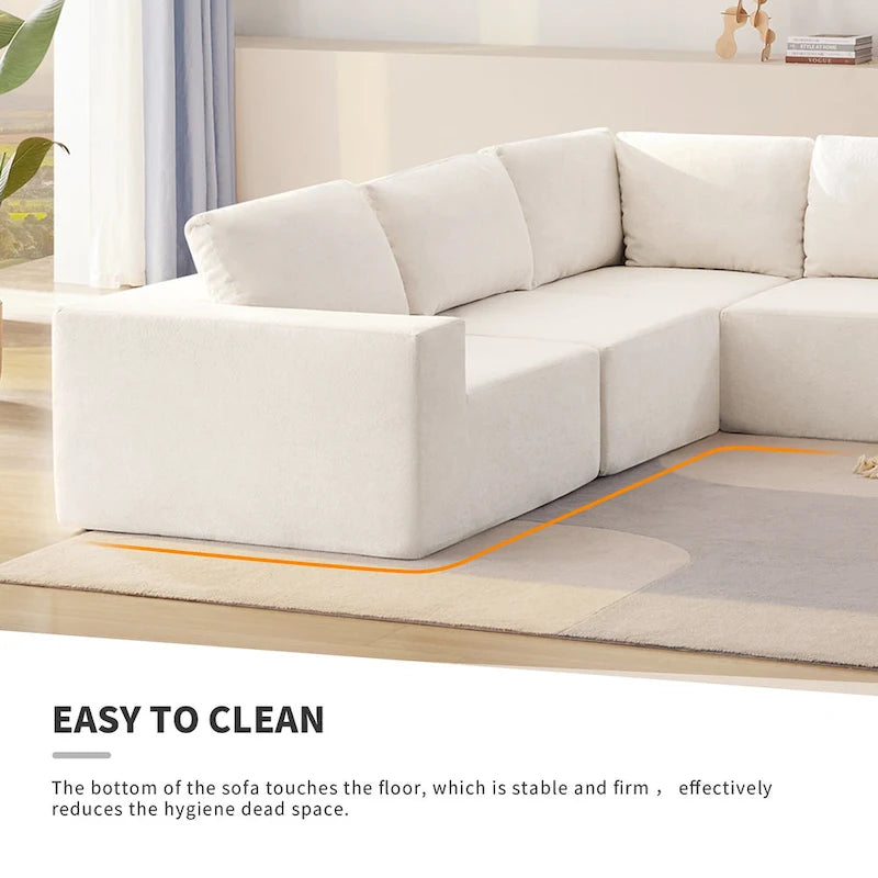 147 Modular Sectional Sofa,L Shaped Wide Seat Couch,Free Combination