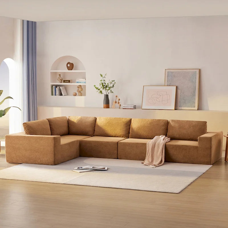 147 Modular Sectional Sofa,L Shaped Wide Seat Couch,Free Combination