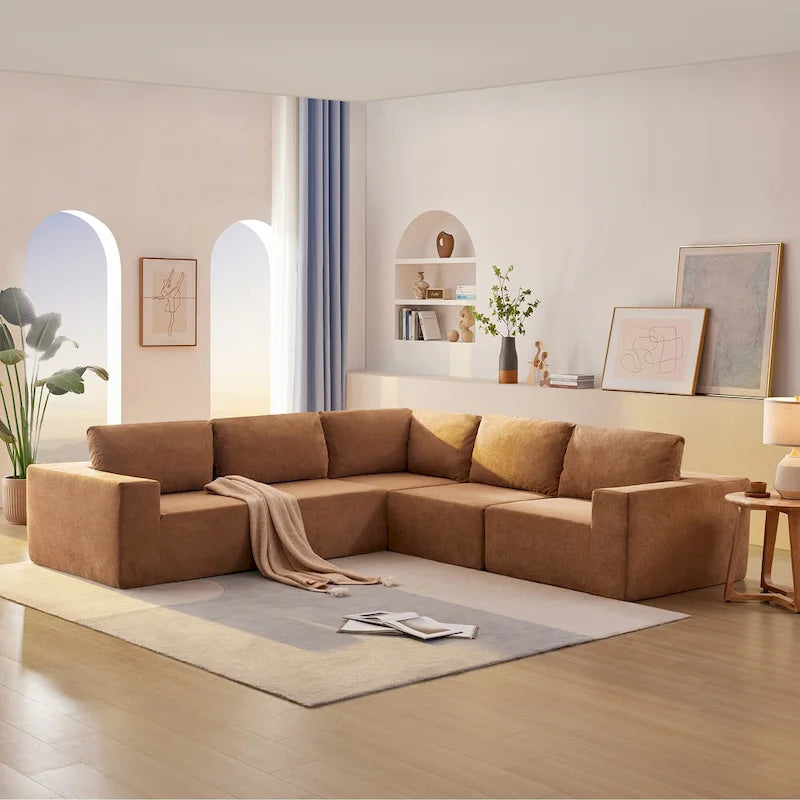 147 Modular Sectional Sofa,L Shaped Wide Seat Couch,Free Combination