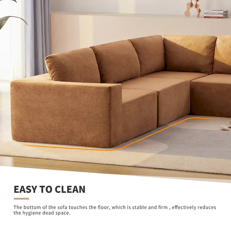 147 Modular Sectional Sofa,L Shaped Wide Seat Couch,Free Combination