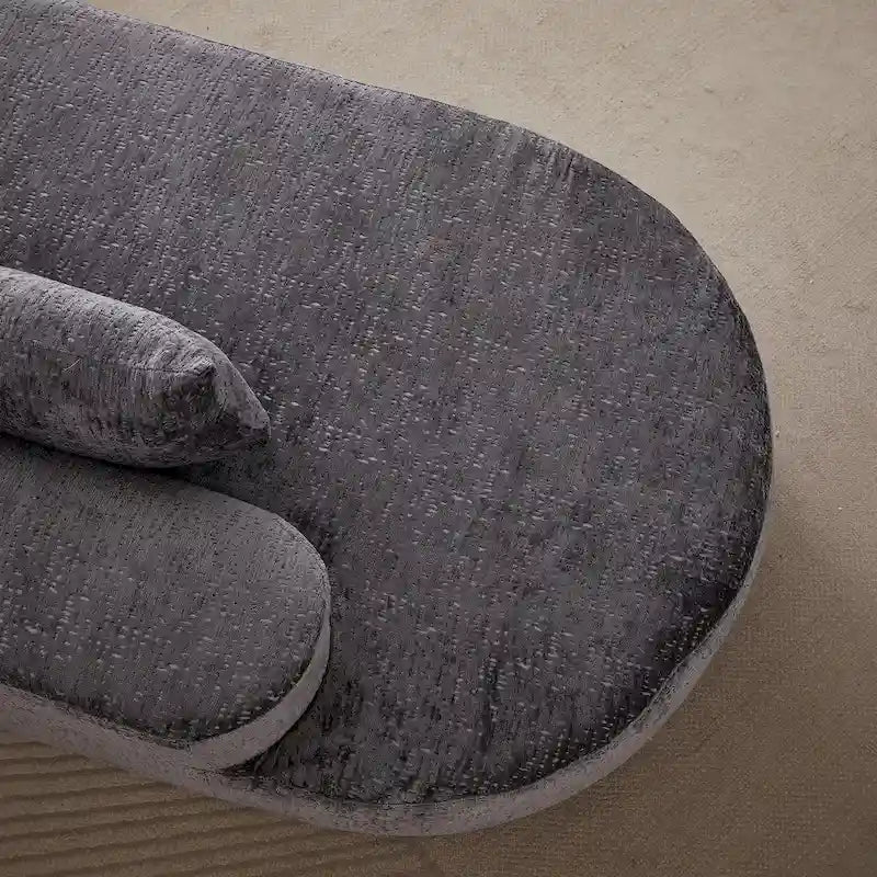 114 Chenille Deep-Seat Sectional Sofa with 4 Pillows