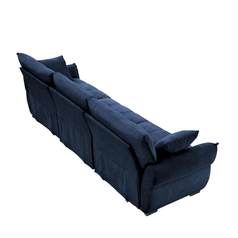 Modern 3-Seater Tufted Sofa Couch with Pillows