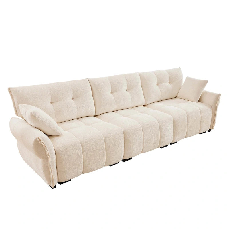 Modern 3-Seater Tufted Sofa Couch with Pillows