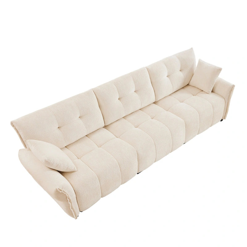 Modern 3-Seater Tufted Sofa Couch with Pillows