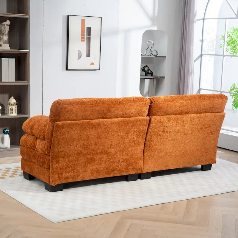 84 Upholstered 3-Seater Sofa with Memory Foam & Comfort Pillows