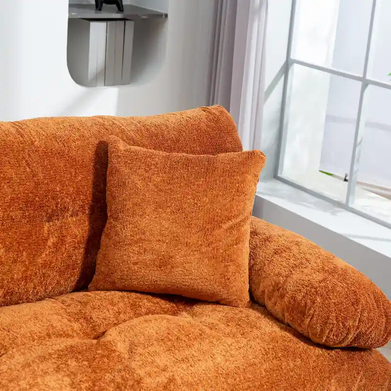 84 Upholstered 3-Seater Sofa with Memory Foam & Comfort Pillows