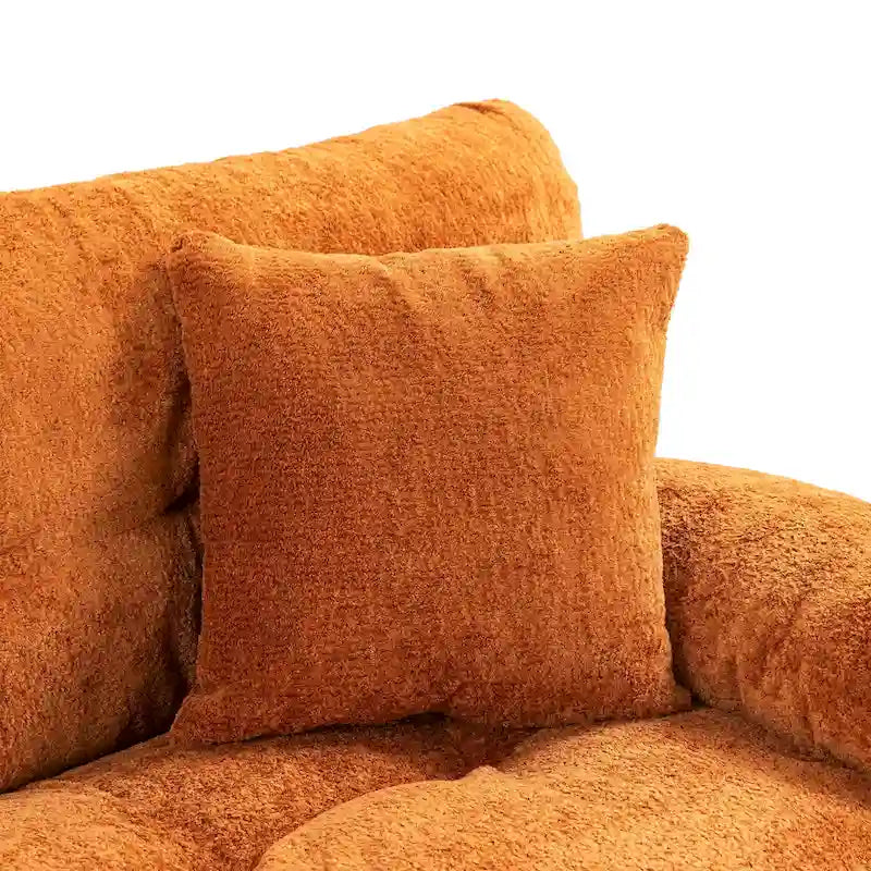 84 Upholstered 3-Seater Sofa with Memory Foam & Comfort Pillows