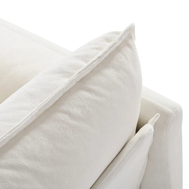 3-Piece Chenille Cloud Sofa & Armchair Set with Deep Seats & 3 Pillows