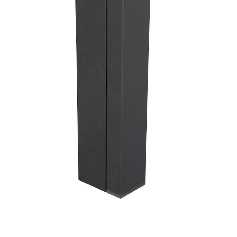 Round Dining Table Powder-Coated Aluminum Top with Slatted Design and Umbrella Hole for Family Gatherings & Parties