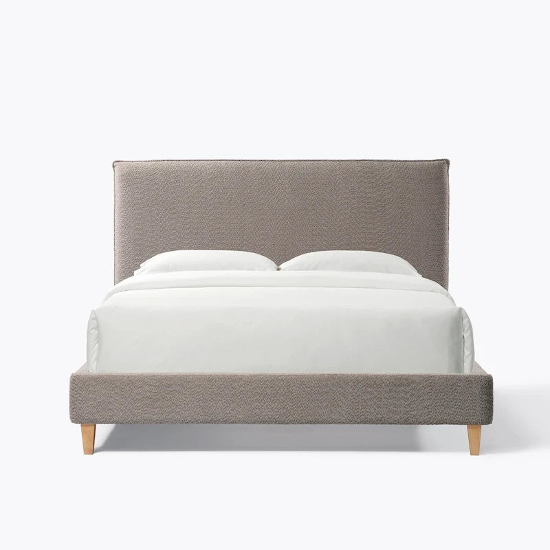 Queen Size Boucle Upholstered Platform Bed