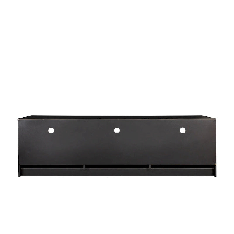 Black 70.87 TV Stand with 3 Open Storage Spaces and 3 Drawers for Living Room