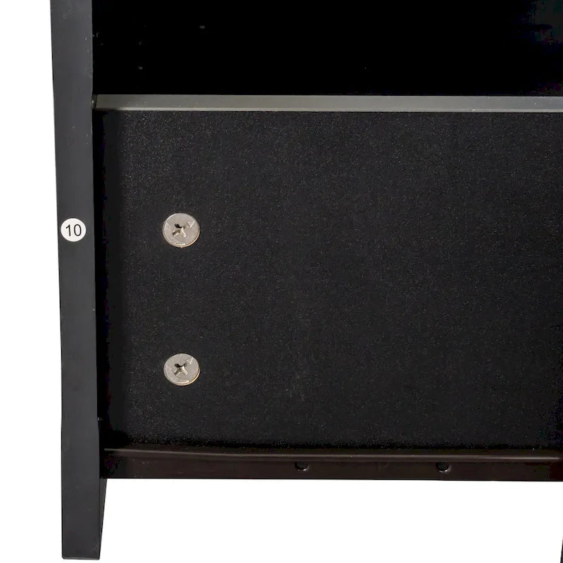 Black 70.87 TV Stand with 3 Open Storage Spaces and 3 Drawers for Living Room
