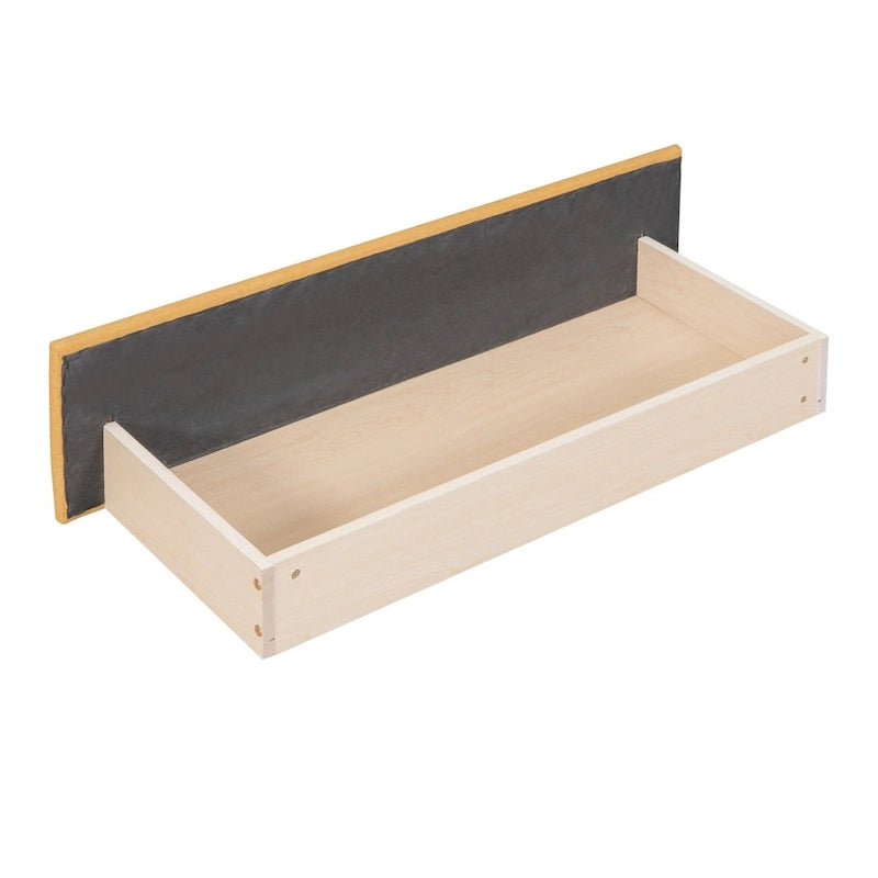 Yellow Linen Twin Upholstered Daybed with Storage Drawers - No Box Spring Required