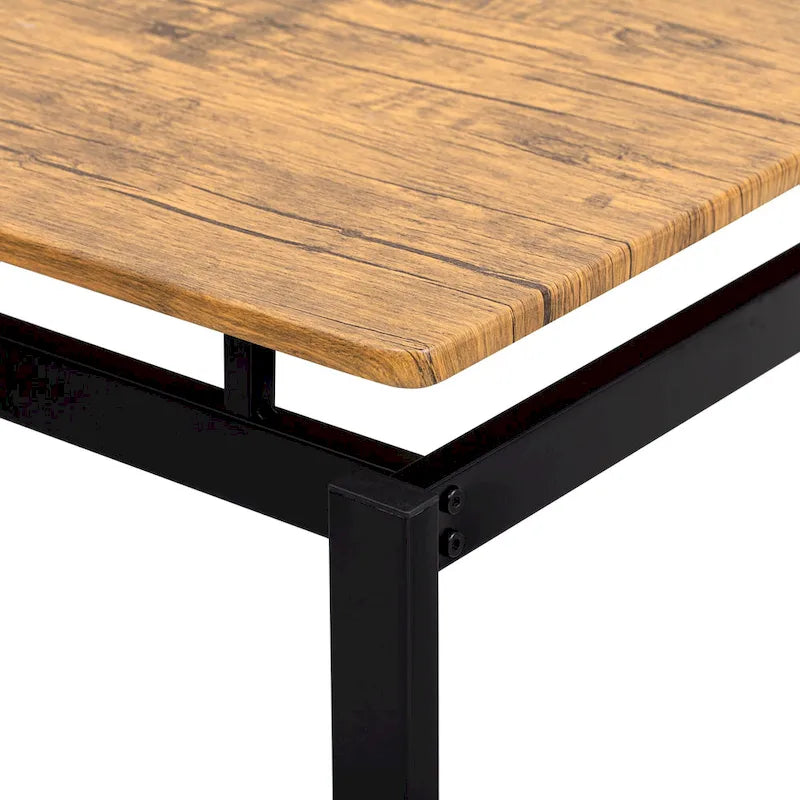 5-Piece Industrial Bar Table Set with Rectangular Table & 4 Chairs