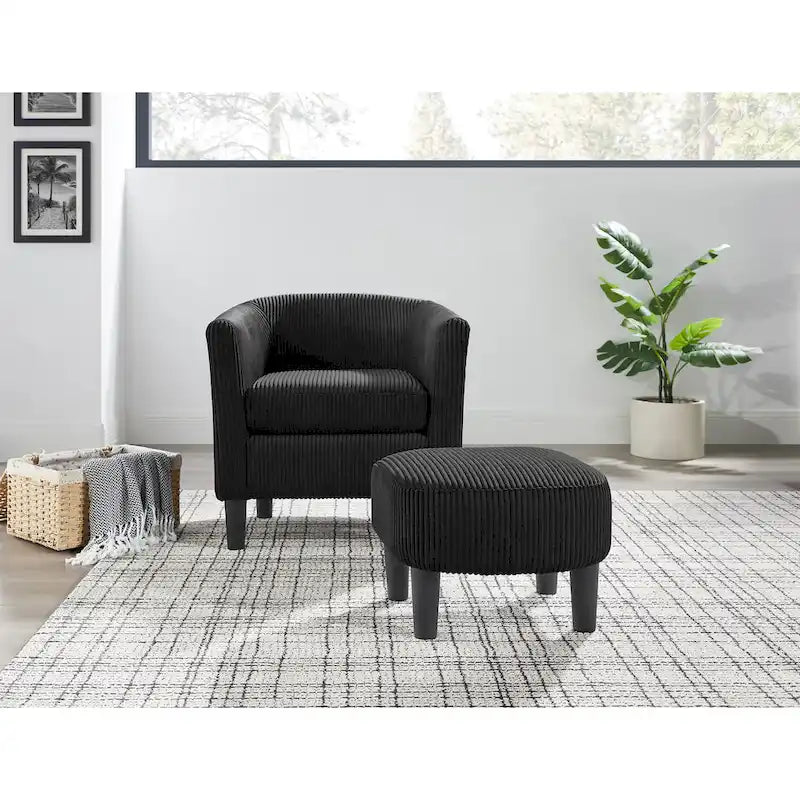26.38 Corduroy Arm Chair with Ottoman