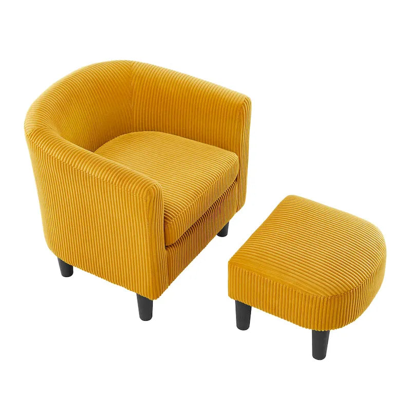 26.38 Corduroy Arm Chair with Ottoman