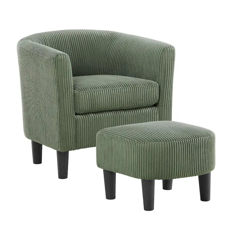 26.38 Corduroy Arm Chair with Ottoman