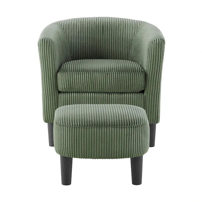 26.38 Corduroy Arm Chair with Ottoman