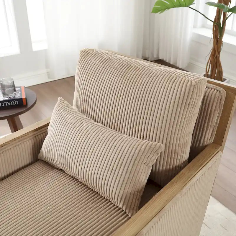 Modern 26.77 Upholstered 360 Swivel Barrel Chair with Sturdy Hardwood Frame for Living Room