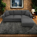 100.4 L-Shaped Polyester Sectional Sofa with 4-Seat Convertible Couch and Ottoman & Pocket Spring Cushions (300lb Capacity)