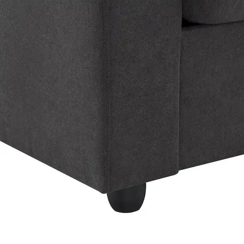 100.4 L-Shaped Polyester Sectional Sofa with 4-Seat Convertible Couch and Ottoman & Pocket Spring Cushions (300lb Capacity)