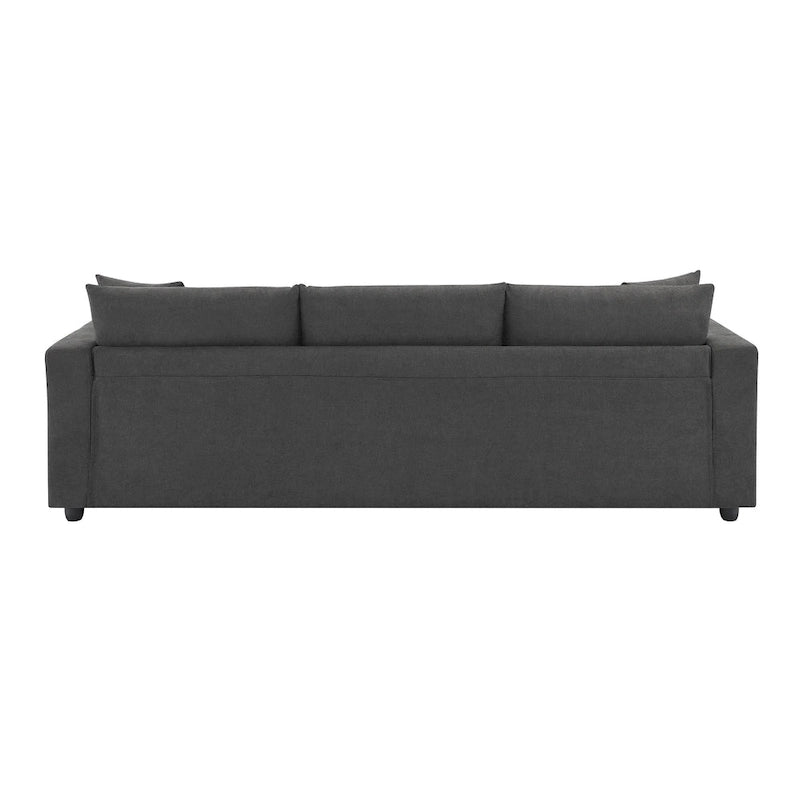 100.4 L-Shaped Polyester Sectional Sofa with 4-Seat Convertible Couch and Ottoman & Pocket Spring Cushions (300lb Capacity)