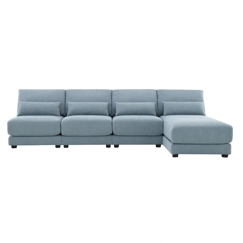 Blue 120 L-Shaped 4-Seat Sectional Sofa