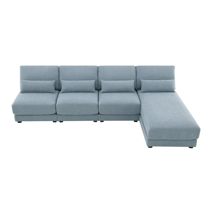 Blue 120 L-Shaped 4-Seat Sectional Sofa