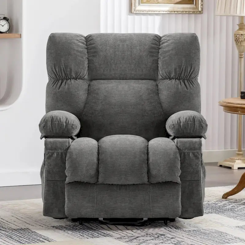 Blue Power Lift Recliner with Heat, Massage & USB Ports