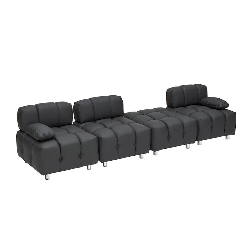 90.6 Foldable 3 Seater Sofa with Chaise, Waterproof, Stain-Resistant, and Cat Scratch-Proof