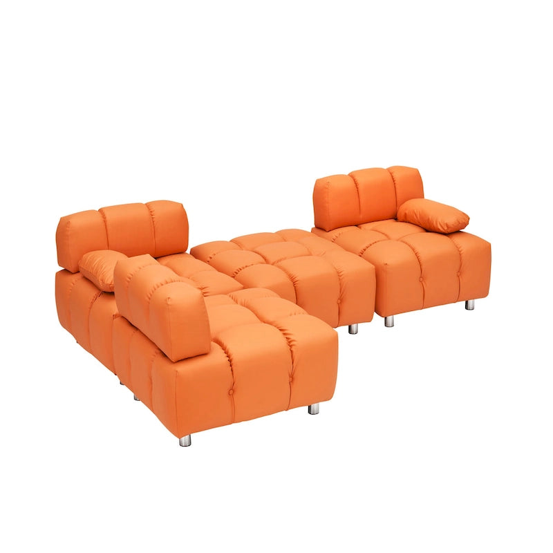 90.6 Foldable 3 Seater Sofa with Chaise, Waterproof, Stain-Resistant, and Cat Scratch-Proof