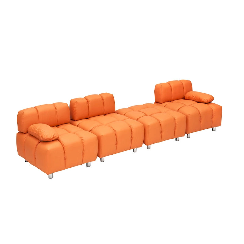 90.6 Foldable 3 Seater Sofa with Chaise, Waterproof, Stain-Resistant, and Cat Scratch-Proof