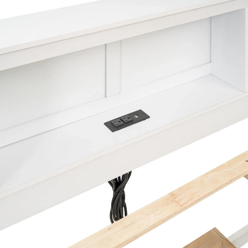 Pine Wood Platform Bed Frame with 3 Drawers & Trundle