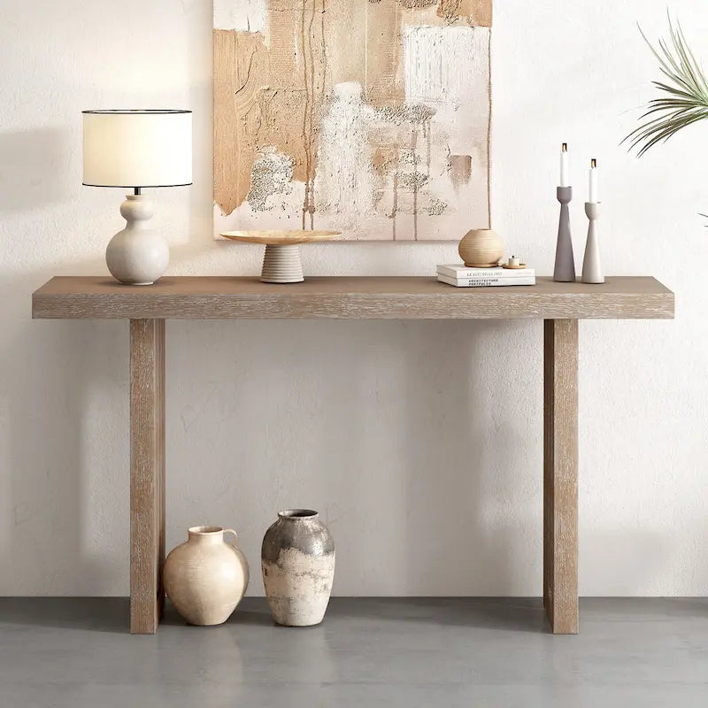 59 Modern Console Table with Distinctive Side Shapes for Entryway, Living Room